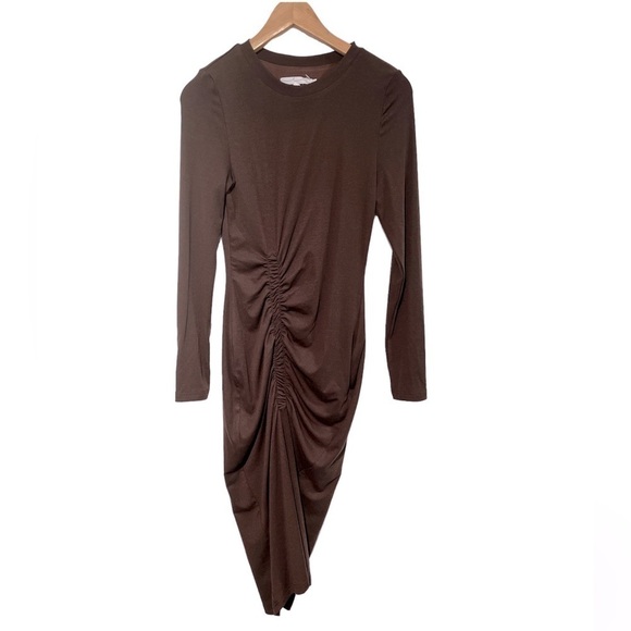 ⚡️ By Egreis brown long sleeve bodycon midi dress - size medium - Picture 3 of 11